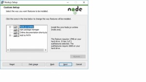 node install dialog